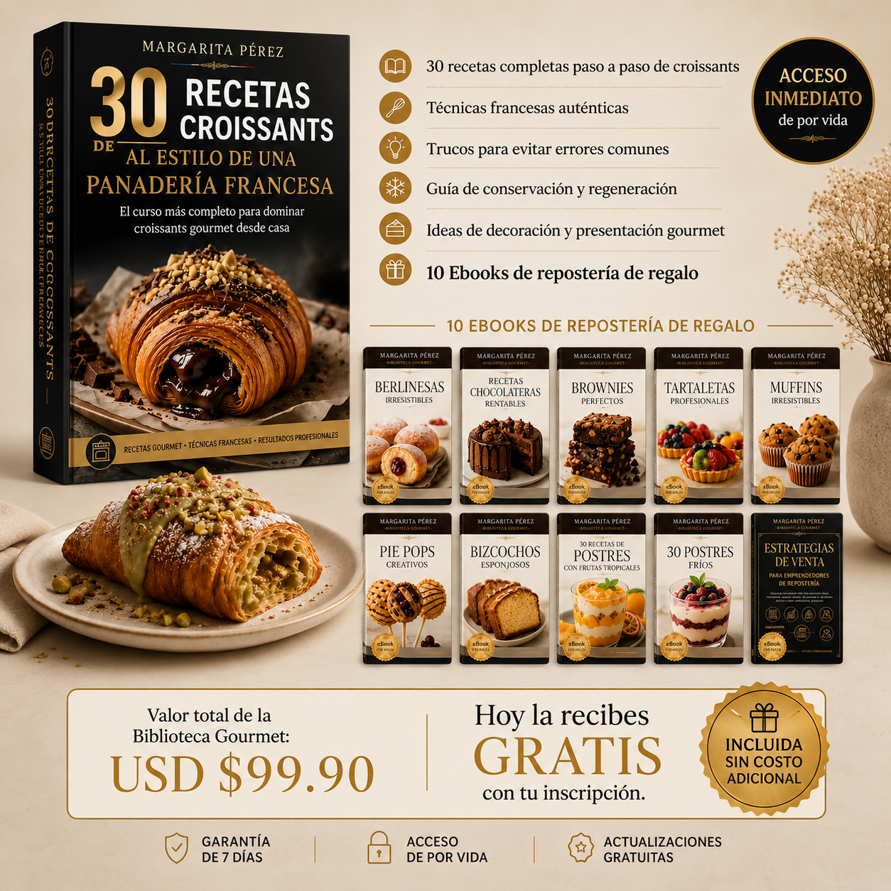 Corte de croissant mostrando capas de laminado perfectas